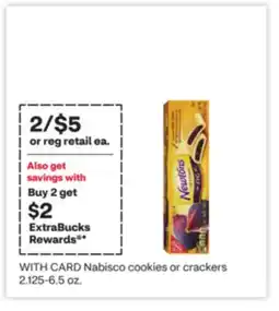 CVS Nabisco cookies or crackers 2.125-6.5 oz offer