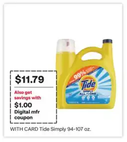 CVS Tide Simply 94-107 oz offer