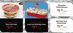 Standard Market Stan-Dot Cake, America's Birthday Cake, Mini New York Cheesecake offer