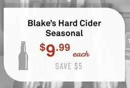 Standard Market Blake's Hard Cider Seasonal offer