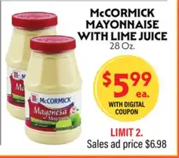 La Chiquita Food Market McCORMICK MAYONNAISE WITH LIME JUICE offer