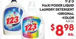La Chiquita Food Market 1-2-3 MAXI PODER LIQUID LAUNDRY DETERGENT offer