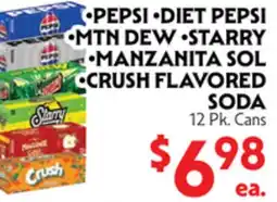 La Chiquita Food Market •PEPSI •Diet Pepsi •MTN DEW •STARRY •MANZANITA SOL •CRUSH FLAVORED SODA offer