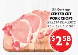 La Chiquita Food Market U.S. Gov't Insp. CENTER CUT PORK CHOPS offer