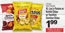 IGA XL Lay's Potato or Kettle Chips or Tostitos Cantina Chips offer