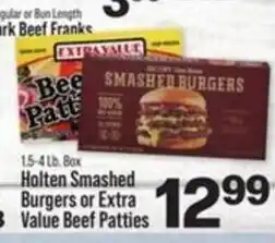 IGA Holten Smashed Burgers or Extra Value Beef Patties offer