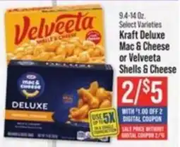 IGA Kraft deluxe mac & cheese or velveeta shells & cheese offer