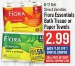 IGA Fiora Essentials Bath Tissue or Paper Towels offer