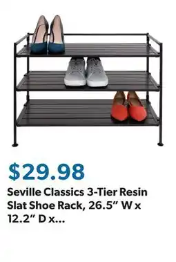 Sam's Club Seville Classics 3-Tier Resin Slat Shoe Rack, 26.5 W x 12.2 D x 19 H Assorted Colors offer