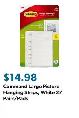 Sam's Club Command Large Picture Hanging Strips, White 27 Pairs/Pack offer