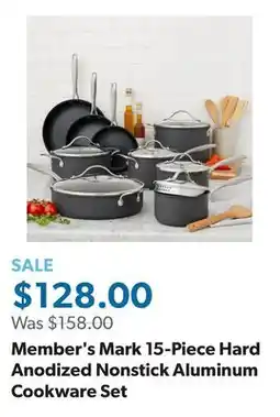 Sam's Club Member's Mark 15-Piece Hard Anodized Nonstick Aluminum Cookware Set offer