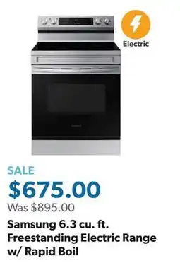Sam's Club Samsung 6.3 cu. ft. Freestanding Electric Range w/ Rapid Boil offer
