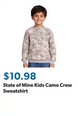 Sam's Club State of Mine Kids Camo Crew Sweatshirt offer
