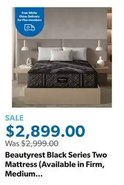 Sam's Club Beautyrest Black Series Two Mattress (Available in Firm, Medium Pillow-Top and Plush Pillow-Top) offer