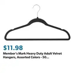 Sam's Club Member's Mark Heavy Duty Adult Velvet Hangers, Assorted Colors offer