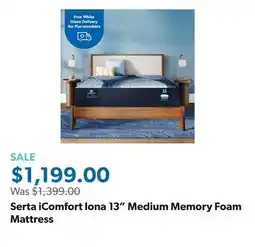 Sam's Club Serta iComfort Iona 13 Medium Memory Foam Mattress offer