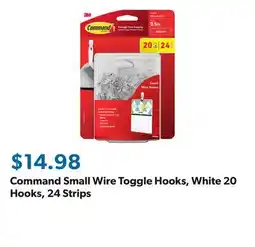 Sam's Club Command Small Wire Toggle Hooks, White 20 Hooks, 24 Strips offer