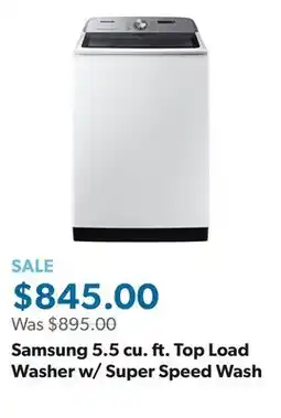 Sam's Club Samsung 5.5 cu. ft. Top Load Washer w/ Super Speed Wash offer