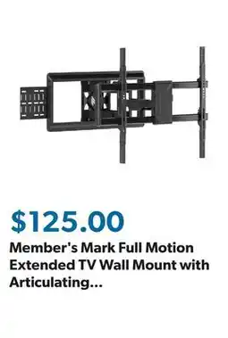 Sam's Club Member's Mark Full Motion Extended TV Wall Mount with Articulating Dual Swivel Arms for 32-100 TVs offer