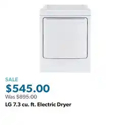 Sam's Club LG 7.3 cu. ft. Electric Dryer offer