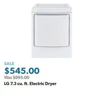 Sam's Club LG 7.3 cu. ft. Electric Dryer offer