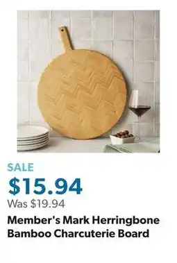 Sam's Club Member's Mark Herringbone Bamboo Charcuterie Board offer