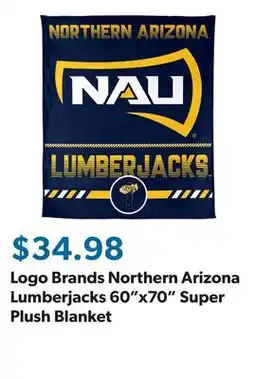 Sam's Club Logo Brands Northern Arizona Lumberjacks 60x70 Super Plush Blanket offer
