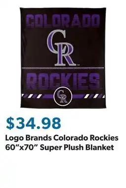 Sam's Club Logo Brands Colorado Rockies 60x70 Super Plush Blanket offer