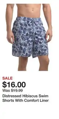 TJ Maxx Distressed Hibiscus Swim Shorts With Comfort Liner offer