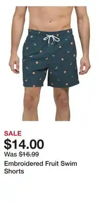 TJ Maxx Embroidered Fruit Swim Shorts offer