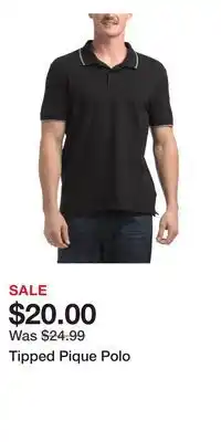TJ Maxx Tipped Pique Polo offer