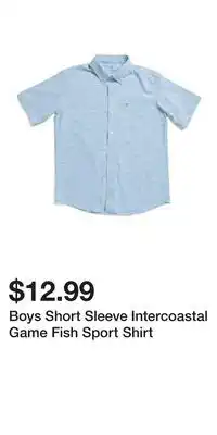 TJ Maxx Boys Short Sleeve Intercoastal Game Fish Sport Shirt offer