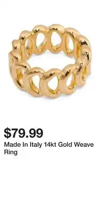 TJ Maxx Made In Italy 14kt Gold Weave Ring offer