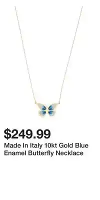 TJ Maxx Made In Italy 10kt Gold Blue Enamel Butterfly Necklace offer