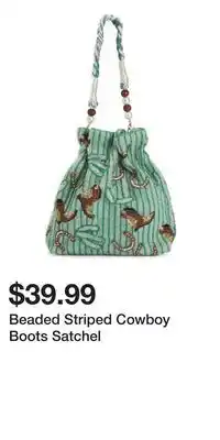 TJ Maxx Beaded Striped Cowboy Boots Satchel offer