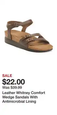 TJ Maxx Leather Whitney Comfort Wedge Sandals With Antimicrobial Lining offer