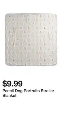 TJ Maxx Pencil Dog Portraits Stroller Blanket offer