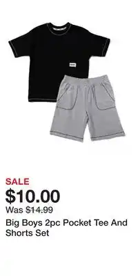 TJ Maxx Big Boys 2pc Pocket Tee And Shorts Set offer