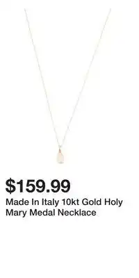 TJ Maxx Made In Italy 10kt Gold Holy Mary Medal Necklace offer