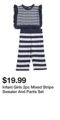 TJ Maxx Infant Girls 2pc Mixed Stripe Sweater And Pants Set offer