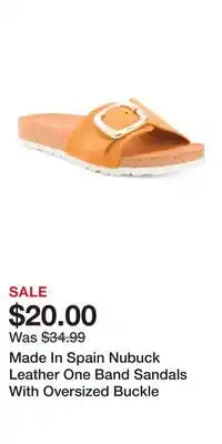 TJ Maxx Made In Spain Nubuck Leather One Band Sandals With Oversized Buckle offer