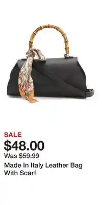 TJ Maxx Made In Italy Leather Bag With Scarf offer