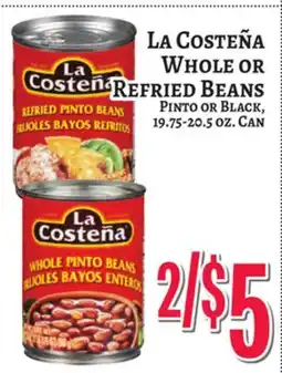 Trade Fair Supermarket La Costeña Whole or Refried Beans offer
