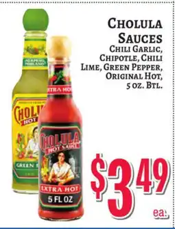 Trade Fair Supermarket CHOLULA SAUCES offer