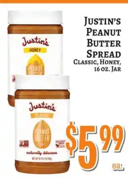Trade Fair Supermarket Justin's PEANUT BUTTER SPREAD offer