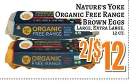 Trade Fair Supermarket Nature's Yoke ORGANIC FREE RANGE Brown Eggs offer