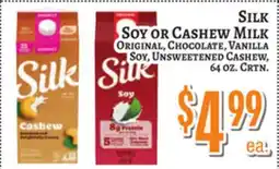 Trade Fair Supermarket SILK SOY OR CASHEW MILK offer