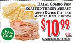 Trade Fair Supermarket HALAL COMBO PAN ROASTED TURKEY BREAST WITH SWISS CHEESE offer