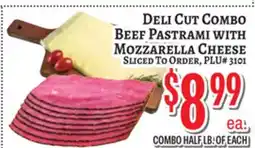 Trade Fair Supermarket DELI CUT COMBO BEEF PASTRAMI WITH MOZZARELLA CHEESE offer