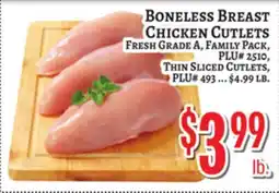 Trade Fair Supermarket BONELESS BREAST CHICKEN CUTLETS offer